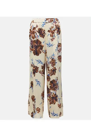 Jil Sander Pantalones anchos de tiro alto florales