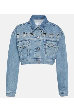 7 for all Mankind Chaqueta Babe en denim cropped adornada