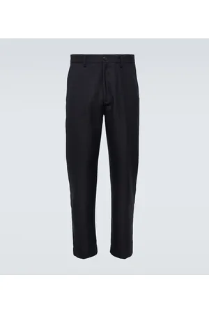 DRIES VAN NOTEN Pantalones rectos en mezcla de lana