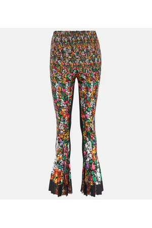 SACAI Pantalones florales de tiro alto