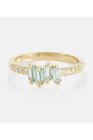Suzanne Kalan Anillo de oro de 14 ct con topacio y diamantes
