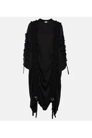 NOIR KEI NINOMIYA Vestido midi de algodón fruncido