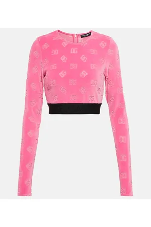 Dolce & Gabbana Crop top de algodón con logo