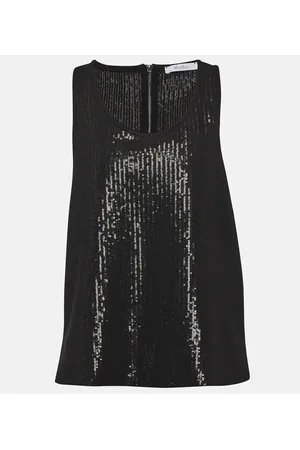 Max Mara Top Pistoia de georgette con lentejuelas