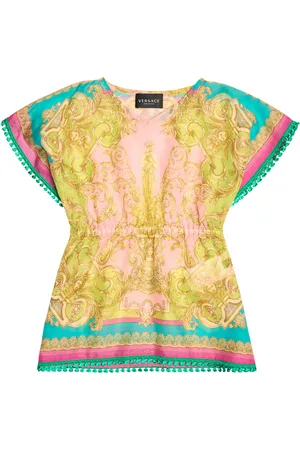 VERSACE Cover-up Barocco Goddess de algodón y seda