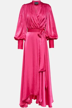 Costarellos Vestido wrap Stila de satén