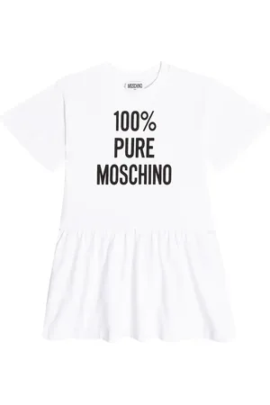 Moschino Vestido de jersey de algodón con logo