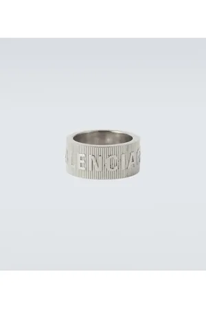 Balenciaga Anillo Force Striped de plata