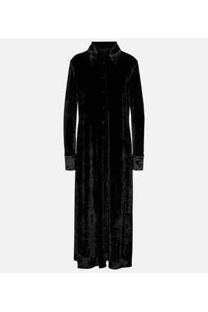 Jil Sander Vestido camisero de terciopelo