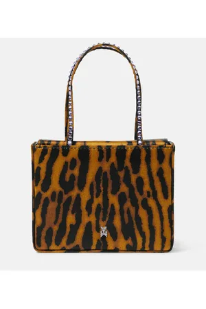 Amina Muaddi Bolso Superamini de satén estampado