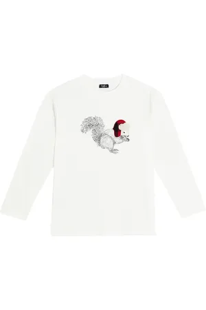 Il gufo Camiseta de algodón estampada