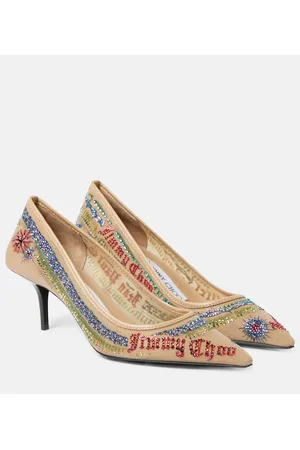Jimmy Choo X Jean Paul Gaultier salones de malla adornados