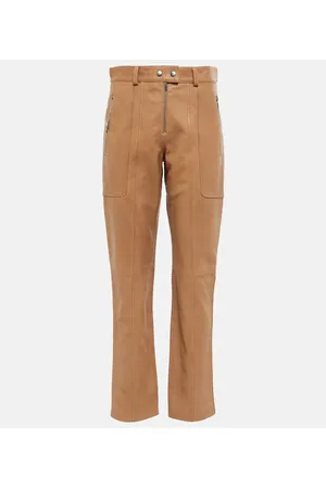 Isabel Marant Pantalones rectos Anazia de piel