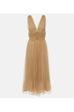 Altuzarra Vestido midi Lola de tul fruncido