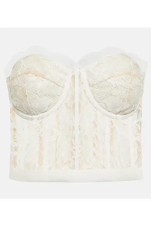 Alexander McQueen Top con encaje de guipur