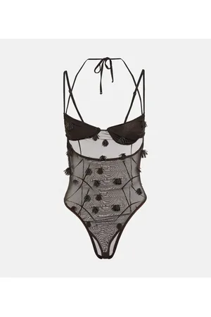 Jacquemus Body de malla con apliques