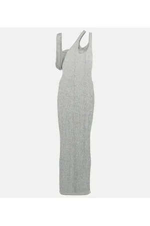 The Attico Vestido midi de jersey adornado