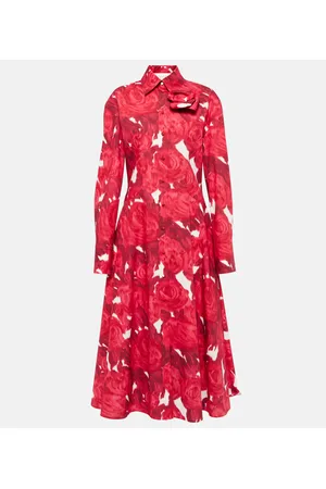 VALENTINO Vestido camisero de algodón floral