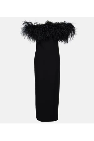 VALENTINO Vestido de fiesta de Crepe Couture con plumas