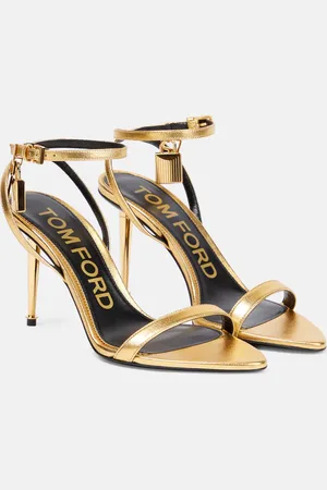 Tom Ford Sandalias Padlock de piel metalizada