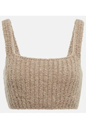 Loro Piana Crop top de punto acanalado de cachemir
