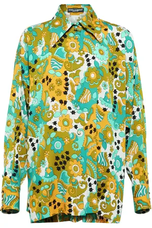 Dolce & Gabbana Camisa de satén de mezcla de seda floral