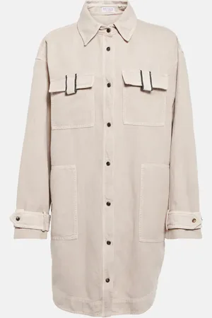 Brunello Cucinelli Sobrecamisa de algodón y lino