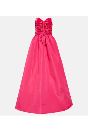 MONIQUE LHUILLIER Vestido de fiesta de seda sin tirantes