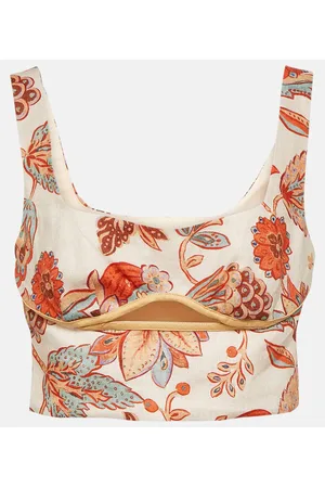 SIR Crop top Noemi de lino floral