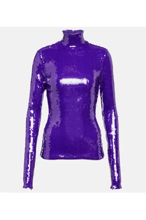 LAQUAN SMITH Top de cuello alto con lentejuelas