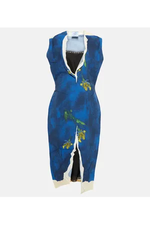 Prada Vestido midi técnico estampado