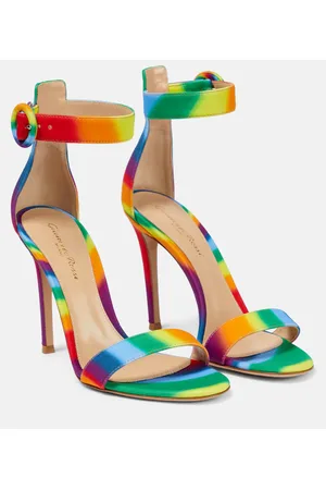 Gianvito Rossi Sandalias Portofino 105 a rayas arcoíris