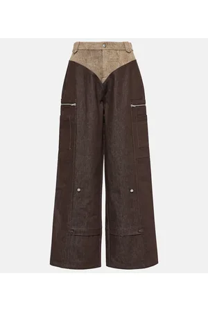 Didu Pantalones cargo anchos de tiro alto