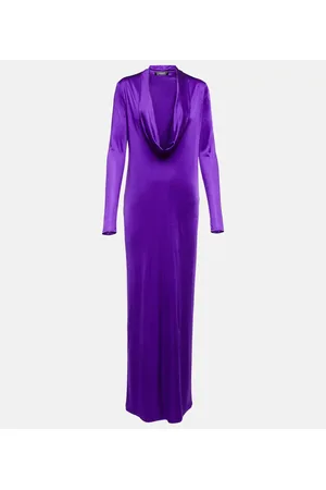 VERSACE Vestido de fiesta de satén drapeado