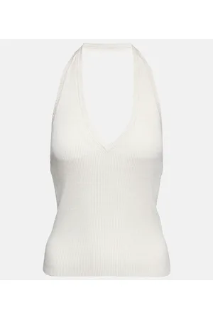 NILI LOTAN Top Ivey de seda con cuello halter
