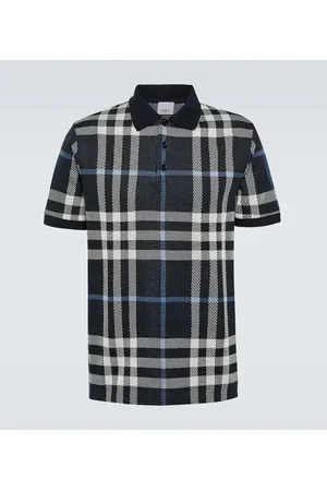 Burberry Polo de algodón a cuadros en jacquard