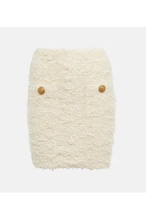 Balmain Minifalda de punto bouclé