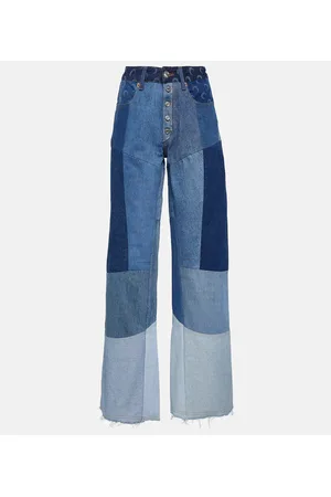 Marine Serre Jeans anchos regenerados