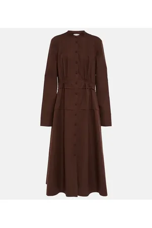 Jil Sander Vestido camisero de popelín de algodón