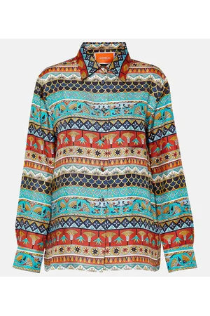 La DoubleJ Camisa de seda estampada