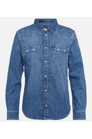 AG Jeans Camisa Western en denim