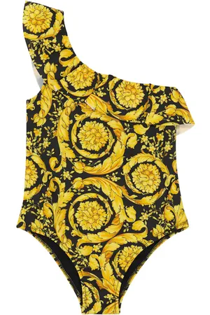 VERSACE Bañador de un solo hombro con volante