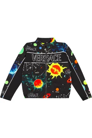 VERSACE Chaqueta deportiva en jersey de algodón estampada