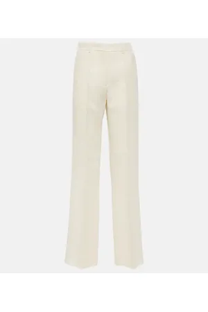VALENTINO Pantalones anchos de lana y seda con tiro alto