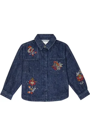 The New Society Sobrecamisa Florencia en denim bordada
