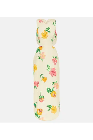 ALÉMAIS Alémais Vestido midi de lino floral