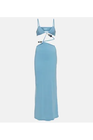 CHRISTOPHER ESBER Vestido largo bandeau con abertura