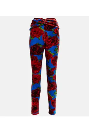 MAGDA BUTRYM Leggings de terciopelo floral
