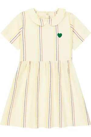 Mini Rodini Vestido de algodón y lino a rayas