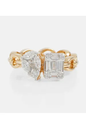 Nadine Aysoy Anillo Catena Illusion de oro de 18 ct con diamantes blancos